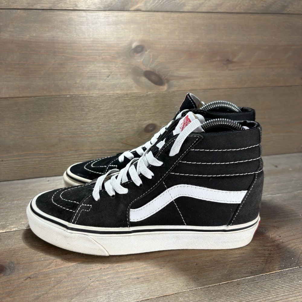 vans SK8 HI womens size 7.5 shoes black white athletic skate sneakers